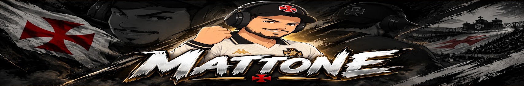 Arte do canal maTTone, com sua marca e identidade do Vasco